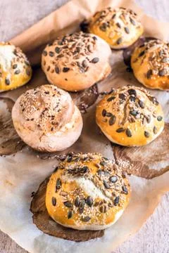 Homemade buns Stockfoto's