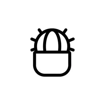 Homemade cactus icon vector. Isolated contour symbol illustration Stock Illustration