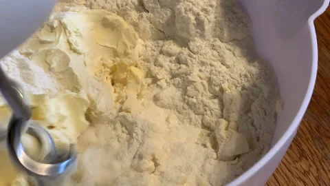 Homemade Cake in process. Mixing dough ingredients. Video stock 146212488