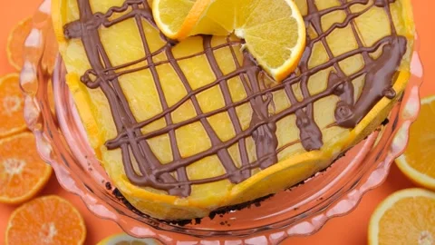 Homemade cake rotating Stock Footage 261316079