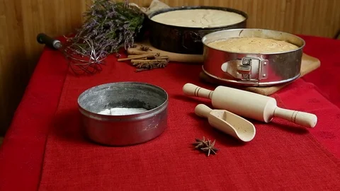 Homemade cakes, biscuit baking. Stock Footage