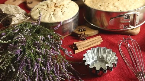 Homemade cakes, biscuit baking. Stock Footage