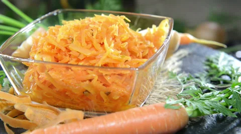 Homemade carrot salad (loopable) Stock Footage 39250192
