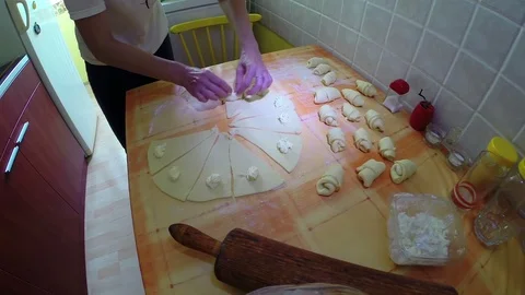 Homemade Cheesy Crescent Rolls Stock Footage 95411684