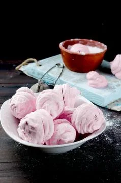 Homemade cherry marshmallows Stock Photos