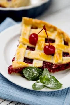 Homemade cherry pie Stock Photos