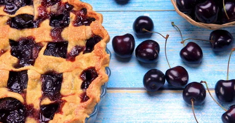 Homemade cherry pie ready to be served 스톡 동영상 137916278