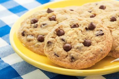 Homemade chocolate chip cookies Stock Photos