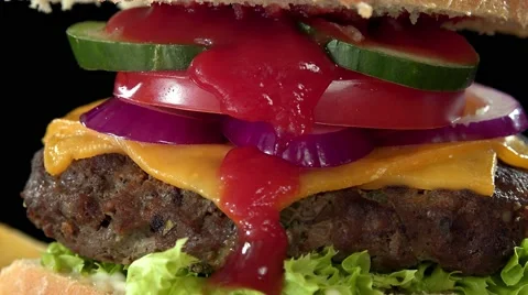 Homemade Ciabatta Burger (not loopable) Stock Footage 58696235