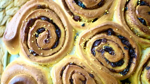 Homemade cinnamon rolls Stock Footage 166442903