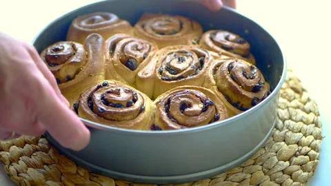 Homemade cinnamon rolls Stock Footage 166443101