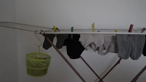 Homemade clothesline Video stock 307774963