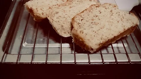 Homemade coarse whole wheat bread in tray,organic ingredients,show texture .. Stock Footage 340304676