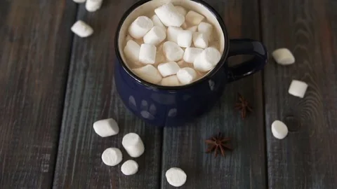 Homemade cocoa and marshmallows. Stock Footage 83092465