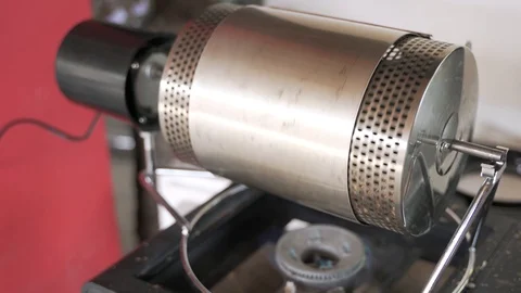 Homemade coffee roasting machine with stainless steel Video stock 128788947