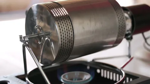 Homemade coffee roasting machine with stainless steel Stock Footage 150299586