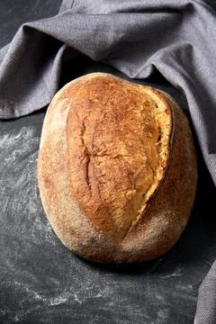 Homemade craft bread on table Stock Photos