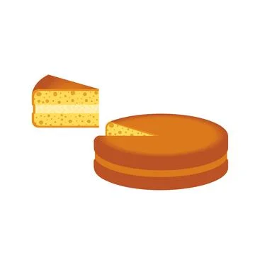 Homemade Cream Pie Slice flat color vector icon 스톡 일러스트
