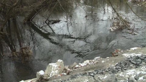 Homemade Crossing Built Across The River 