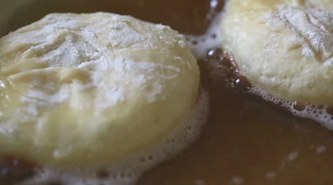Homemade donuts frying Stock Footage 58652003