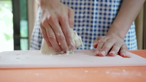 Homemade Dough Preparation for Baking Stock Footage 313829991