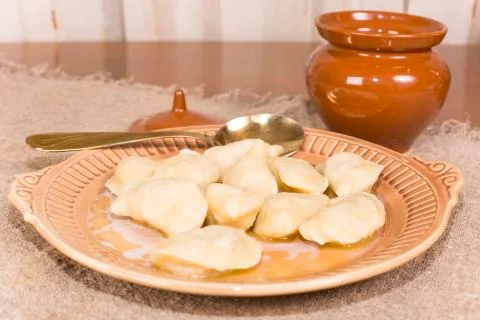 Homemade dumplings with meat Stock Photos