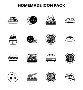 Homemade DuoTone Vector Icons Pack Stock Illustration