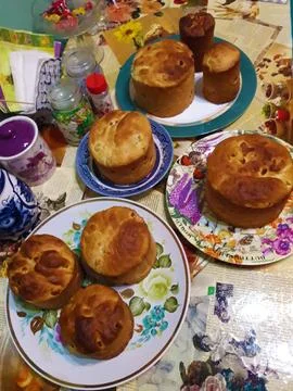 Homemade Easter cake baking experience. Cook at home Foto stock