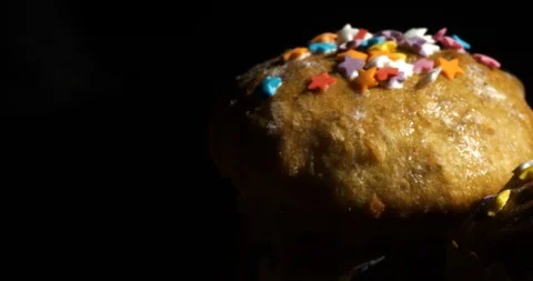 Homemade Easter cakes decorated with asterisks Stock Footage 88422119