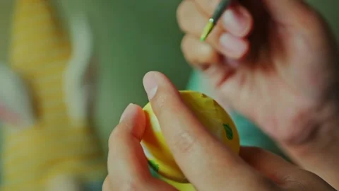 Homemade Easter Egg Painting Stock Footage 237045454