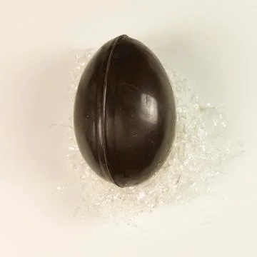 Homemade easter eggs on white background - top view Stock Photos