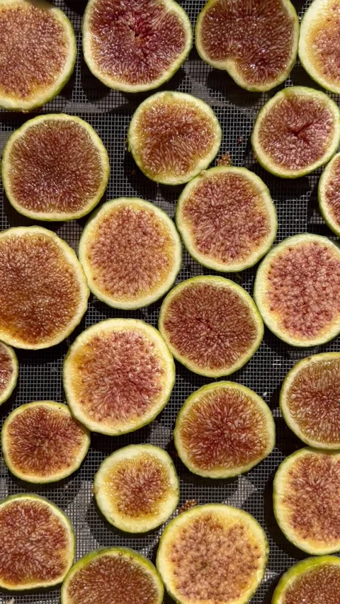 Homemade Fig Chips Drying Process Top View Stock Footage 283990819