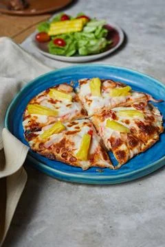 Homemade flatbread pizza Stock Photos
