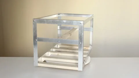 Homemade frame for mining farm Stock Footage 87042639