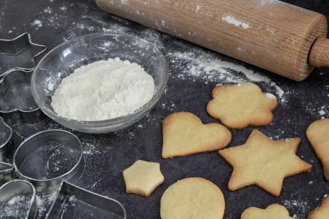 Homemade french recipe butter cookies Stock Photos