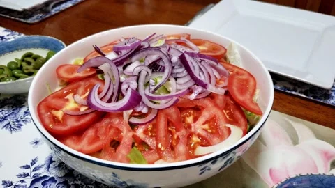 Homemade fresh vegetable salad Stock Footage 277056843