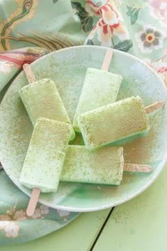 Homemade frozen popsicles Stock Photos