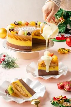 Homemade Fruit Pudding Stock Photos
