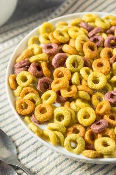 Homemade Fruity Fruit Loop Cereal Stock Photos