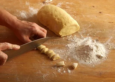 Homemade gnocchi Stock Photos