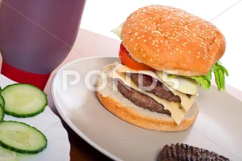 Homemade hamburger Stock Photos