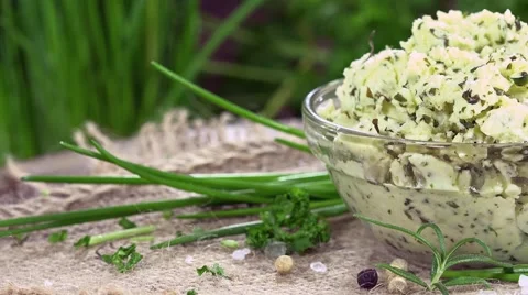 Homemade Herb Butter (not loopable) Stock Footage 46733616