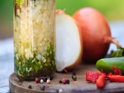 Homemade hot sauce Stock Footage 71554215