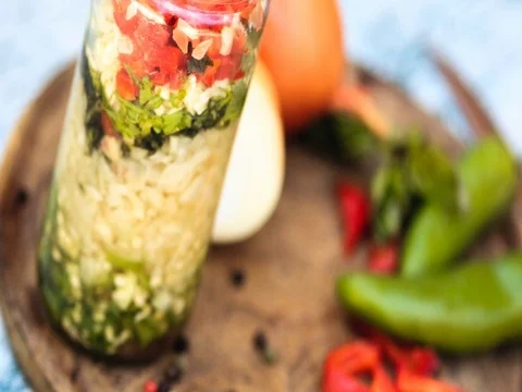 Homemade hot sauce Stock Footage 71554618
