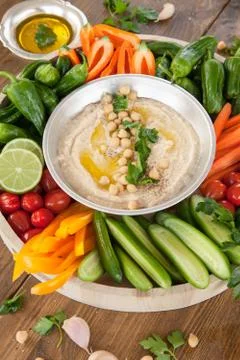 Homemade hummus Stock Photos