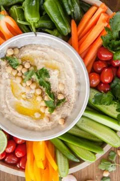 Homemade hummus Stock Photos