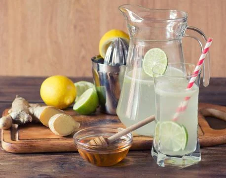 Homemade lemonade Stock Photos