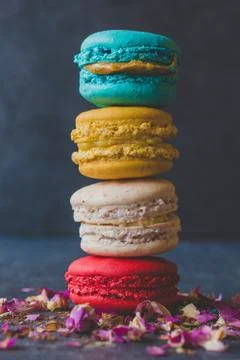 Homemade macaroons Stock Photos