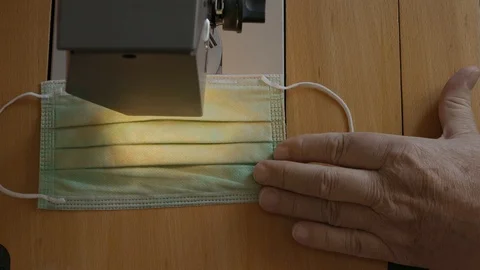 Homemade making surgery mask. Stock Footage 127155145