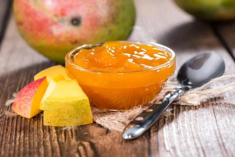 Homemade mango jam Stock Photos